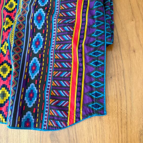 J Peterman Kaftan Size L/XL Cotton Stripe Southwest Tribal Boho Hippie Maxi - Picture 5 of 16